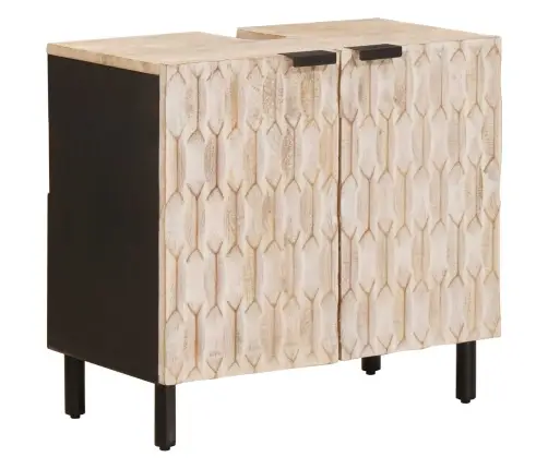 Vonios Komplektai Baltos Skalbimo Apdaila Kietas Mango Medis