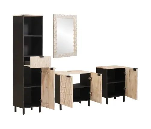 Vannitoa Komplektid Valge Pesu Viimistlus Tugev Mango Puu