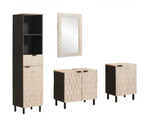 Vannitoa Komplektid Valge Pesu Viimistlus Tugev Mango Puu