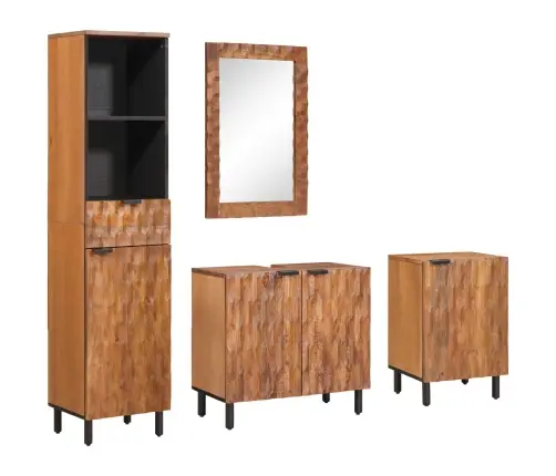 Vannitoa Komplektid Uksega Akatsiabrown Winish Tugev Mango Puu