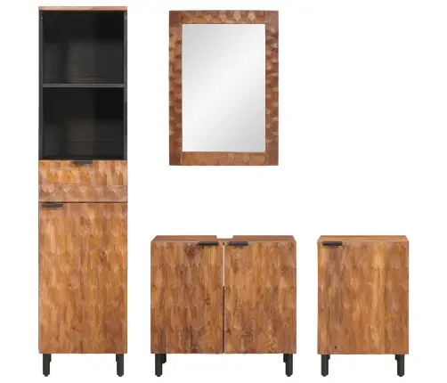 Vannitoa Komplektid Uksega Akatsiabrown Winish Tugev Mango Puu