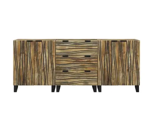 Vannas Istabas Mēbeļu Komplekts 3 Pcs Brūna Vidējs Masīvkoks Vidaxl