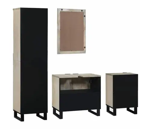 Vonios Baldų Rinkinys Su Stalčių 4 Pcs Graikinio Riešuto Ruda