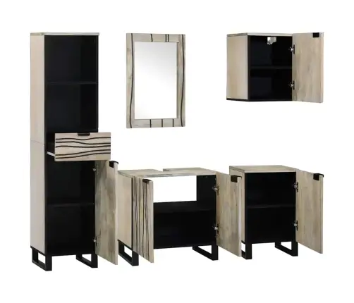 Vannas Istabas Mēbeļu Komplekts Ar Atvilktni Ar Plauktu Ar Uzglabāšanu Ar Durvīm Ar Spoguli 5 Pcs Riekstkoks Vidaxl
