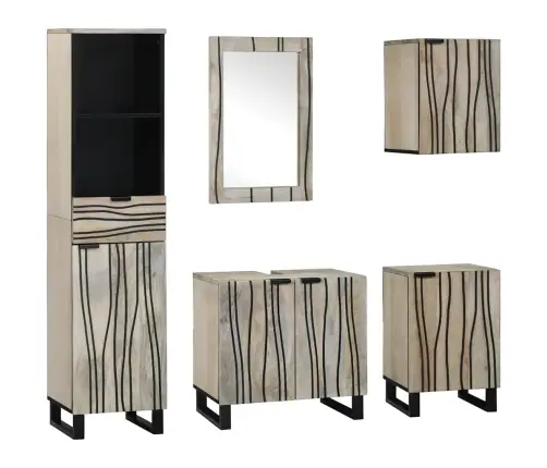 Vannas Istabas Mēbeļu Komplekts Ar Atvilktni Ar Plauktu Ar Uzglabāšanu Ar Durvīm Ar Spoguli 5 Pcs Riekstkoks Vidaxl