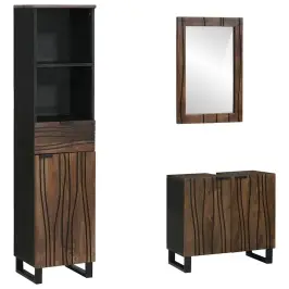 Vannas Istabas Mēbeļu Komplekts Ar Plauktu 3 Pcs Riekstu Brūna Vidaxl