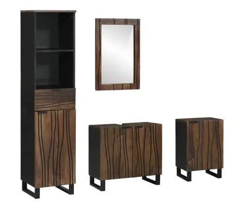 Vonios Baldų Rinkinys Su Stalčių 4 Pcs Balta 38 X 33 X 160 Cm