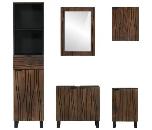 Vannas Istabas Mēbeļu Komplekts 5 Pcs Balta 38 X 33 X 160 Cm Vidaxl