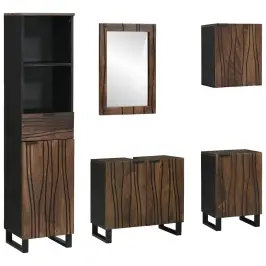 Vonios Baldų Rinkinys Su Stalčių 5 Pcs Balta 38 X 33 X 160 Cm