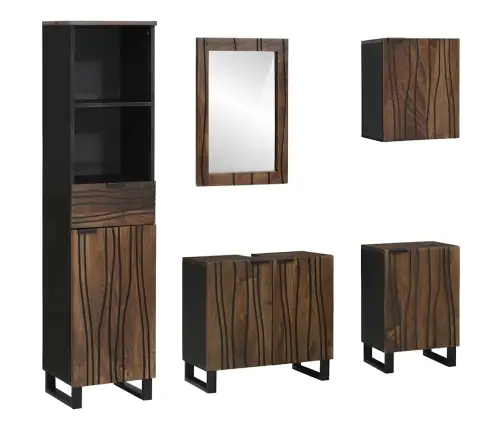 Vannas Istabas Mēbeļu Komplekts 5 Pcs Balta 38 X 33 X 160 Cm Vidaxl