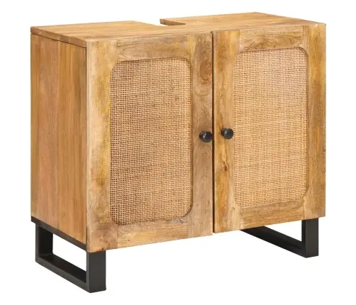 Vannas Istabu Komplekti Ar Durvīm Dabiska Cieta Mango Koksne Vidaxl