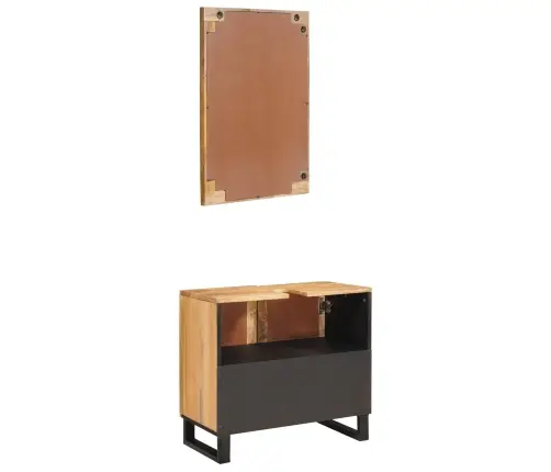 Vannas Istabu Komplekti Ar Durvīm Dabiska Cieta Mango Koksne Vidaxl