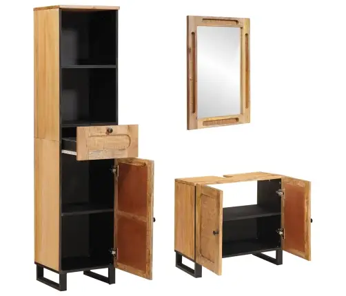 Vannitoa Komplektid Sahtliga 3 Pcs Neutraalne Tugev Mango Puu