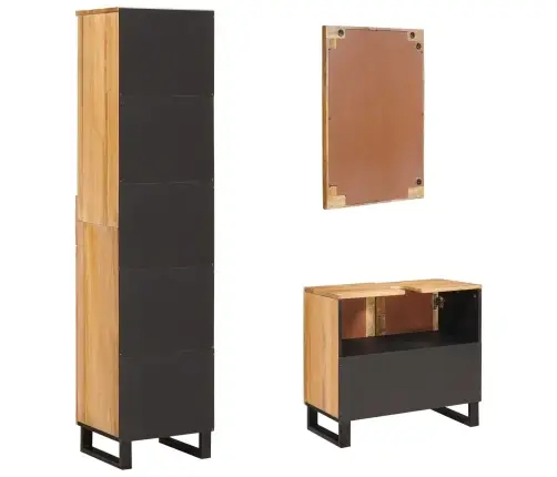 Vannitoa Komplektid Sahtliga 3 Pcs Neutraalne Tugev Mango Puu