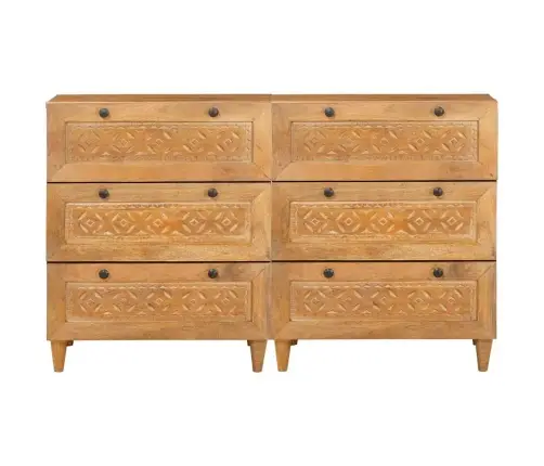 Puse 2 Pcs Brūna 60 X 33 X 75 Cm Mango Masīvkoks Vidaxl