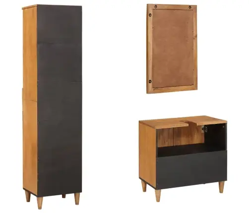 Vannas Istabas Mēbeļu Komplekts 3 Pcs Brūna 38 X 33 X 160 Cm Vidaxl