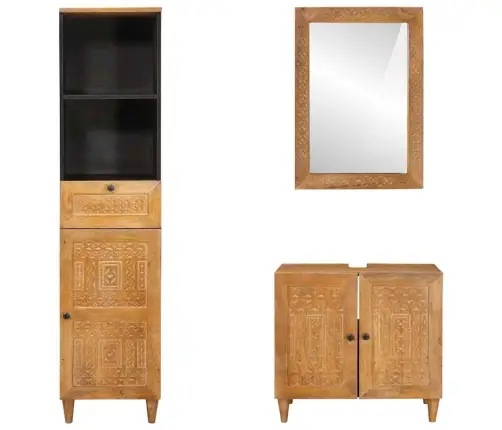 Vannas Istabas Mēbeļu Komplekts 3 Pcs Brūna 38 X 33 X 160 Cm Vidaxl