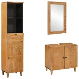 Vannas Istabas Mēbeļu Komplekts 3 Pcs Brūna 38 X 33 X 160 Cm Vidaxl Vannas Istabas Mēbeļu Komplekts 3 Pcs Brūna 38 X 33 X 160 Cm Vidaxl