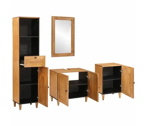 Vannas Istabas Mēbeļu Komplekts 4 Pcs Brūna 38 X 33 X 160 Cm Vidaxl