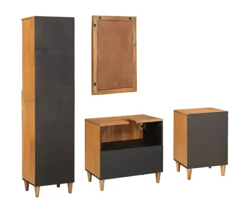 Vannas Istabas Mēbeļu Komplekts 4 Pcs Brūna 38 X 33 X 160 Cm Vidaxl