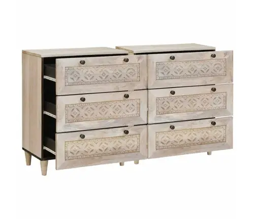 Puse 2 Pcs Balts 60 X 33 X 75 Cm Mango Masīvkoks Vidaxl