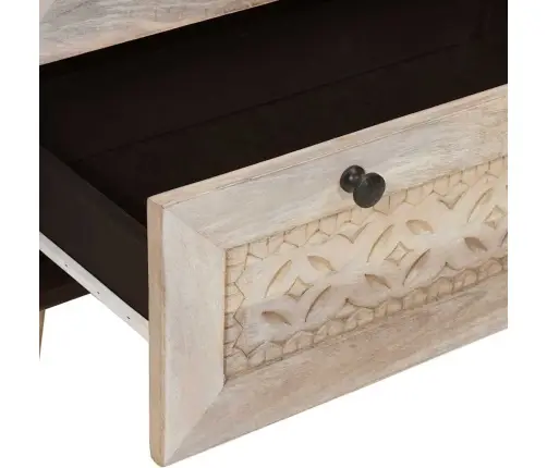 Puse 3 Pcs Balts 60 X 33 X 75 Cm Mango Masīvkoks Vidaxl