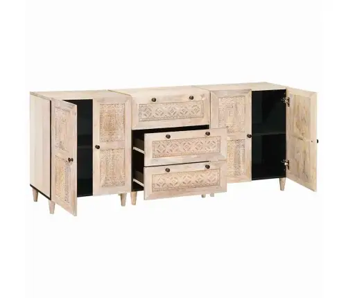 Puse 3 Pcs Balts 60 X 33 X 75 Cm Mango Masīvkoks Vidaxl