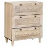 Puse 3 Pcs Balts 60 X 33 X 75 Cm Mango Masīvkoks Vidaxl