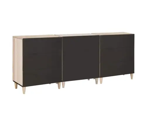Puse 3 Pcs Balts 60 X 33 X 75 Cm Mango Masīvkoks Vidaxl