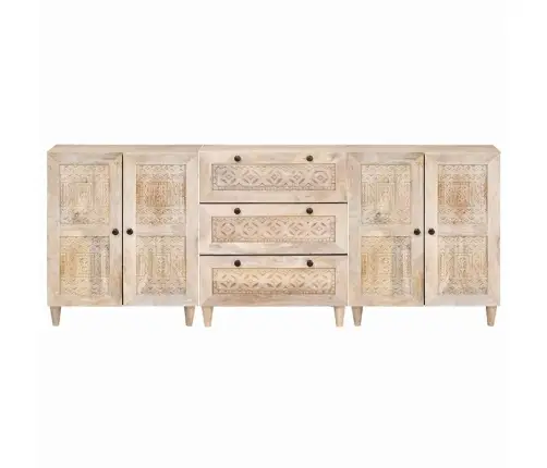 Puse 3 Pcs Balts 60 X 33 X 75 Cm Mango Masīvkoks Vidaxl