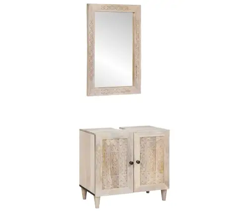 Vannas Istabas Mēbeļu Komplekts 2 Pcs Balts 62 X 33 X 58 Cm Vidaxl