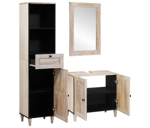 Vannas Istabas Mēbeļu Komplekts 3 Pcs Balts 38 X 33 X 160 Cm Vidaxl
