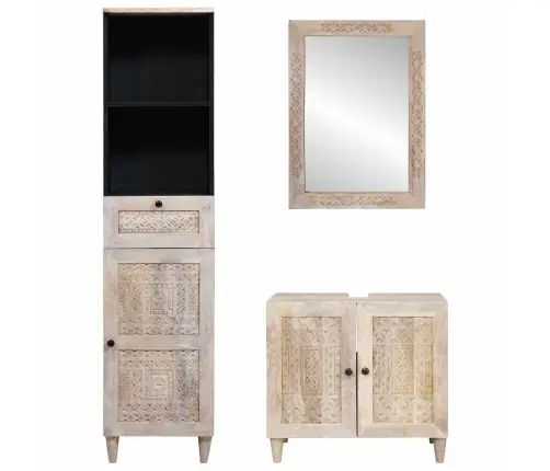 Vannas Istabas Mēbeļu Komplekts 3 Pcs Balts 38 X 33 X 160 Cm Vidaxl