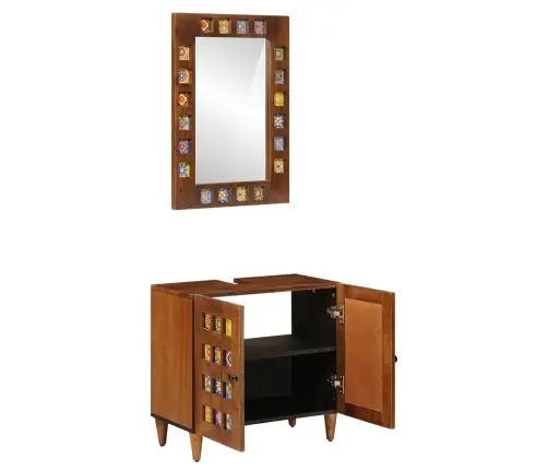 Vannas Istabas Mēbeļu Komplekts Ar Durvīm 2 Pcs Valriekstu Koks Vidaxl