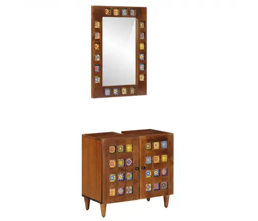 Vannas Istabas Mēbeļu Komplekts Ar Durvīm 2 Pcs Valriekstu Koks Vidaxl