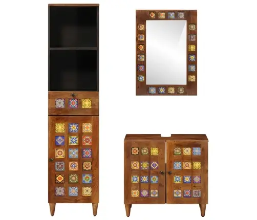 Vannas Istabas Mēbeļu Komplekts Ar Durvīm 3 Pcs Valriekstu Koks Vidaxl