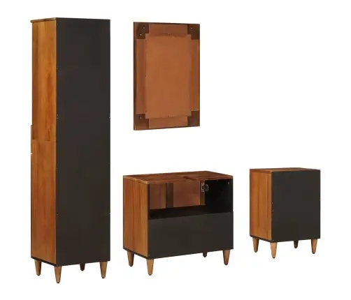 Vonios Baldų Rinkinys Su Stalčių 4 Pcs Graikinis Riešutmedis