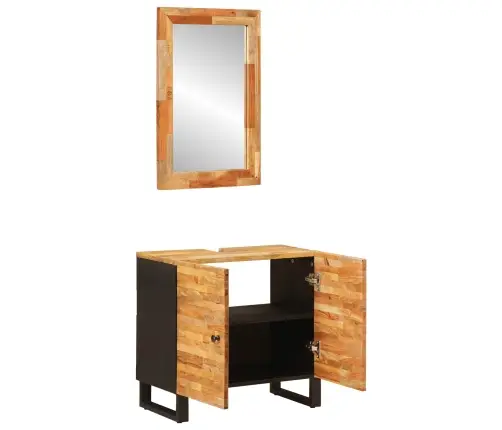 Vannas Istabu Komplekti Ar Durvīm Dabiska Cieta Mango Koksne Vidaxl