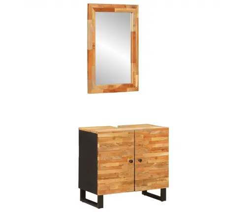 Vannas Istabu Komplekti Ar Durvīm Dabiska Cieta Mango Koksne Vidaxl