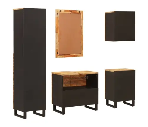 Vannas Istabu Komplekti Ar Atvilktni Dabiska Cieta Mango Koksne Vidaxl