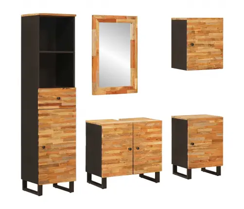 Vannas Istabu Komplekti Ar Atvilktni Dabiska Cieta Mango Koksne Vidaxl