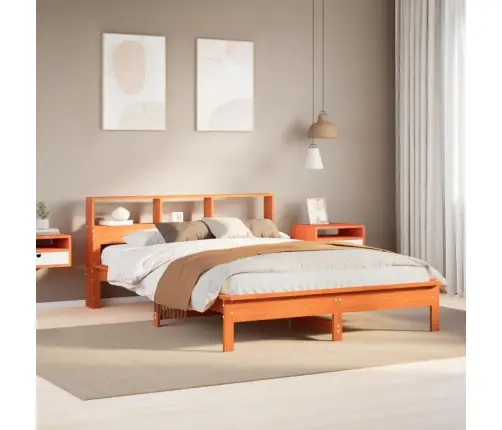 Gulta Bez Matrača, Vaska Brūnas, 140X190 Cm, Priedes Masīvkoks Vidaxl