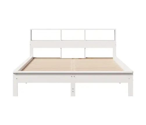 Gulta Bez Matrača, Balts, 135X190 Cm, Priedes Masīvkoks Vidaxl