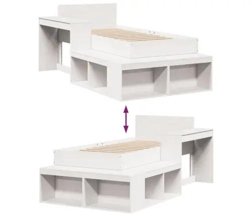 Lovos Rėmas Be Čiužinio, Baltas, 90X200cm Pušies Masyvas