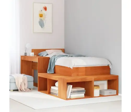 Lovos Rėmas Su Be Čiužinio, Ruda, 75X190cm Pušies Masyvas