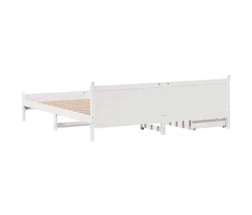 Gulta Bez Matrača, Balts, 200X200 Cm, Priedes Masīvkoks Vidaxl