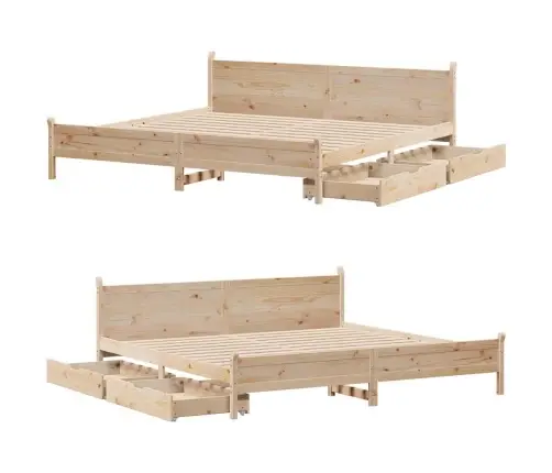 Gulta Bez Matrača, 180X200 Cm, Priedes Masīvkoks Vidaxl