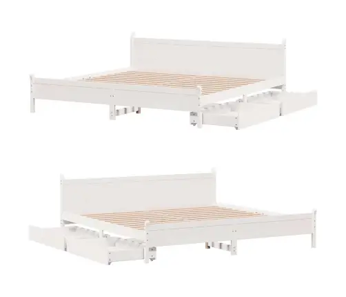 Lovos Rėmas Be Čiužinio, Baltas, 180X200cm Pušies Masyvas