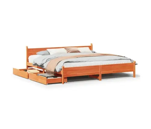 Voodiraam Ilma Madratsita, Vahapruun, 180 X 200 cm Männipuit