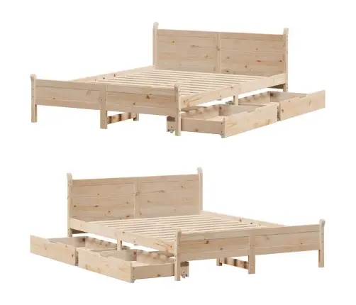 Lovos Rėmas Be Čiužinio, 160X200cm Pušies Medienos Masyvas
